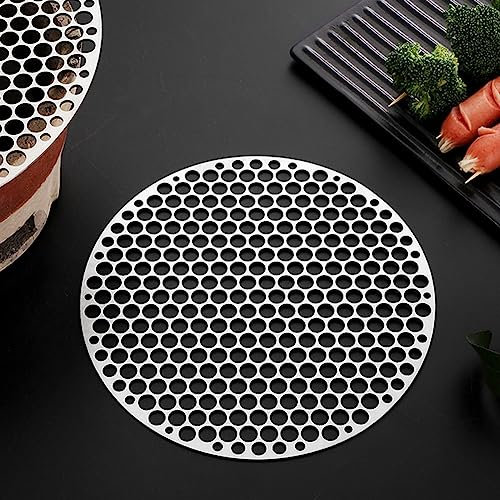 Runde Grillmatte aus Edelstahl, 30 cm, Kohleofen, Dampfgrill, geeignet für Grill, Holzkohle, Grillen, Backen, Trocknen