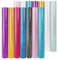 HTVRONT Glitzer Plotterfolie Textil 15 pcs - Flexfolie Plotter Textil 30.5 cm*25.4 cm - Glitzer Heat Transfer Vinyl HTV für Textilien zum Aufbügeln für T-Shirt & Stoffe