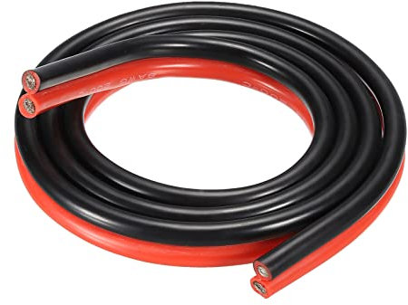 sourcing map Cable de Calibre 8, Cable Eléctrico Silicona Paralelo 2 Conductor 8 AWG, Alambre Trenzado de Cobre Estañado 1,5 m para Cable Extensión de Tira de LED Modelo Auto Cableado Interno