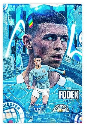 THNIKK Phil Foden Englischer professioneller Fußballer, Wandkunst, Dekor, Poster, Leinwand, Poster, Schlafzimmer, Dekoration, Sport, Landschaft, Büro, Raumdekoration, Geschenk, ungerahmt, 30 x 45 cm