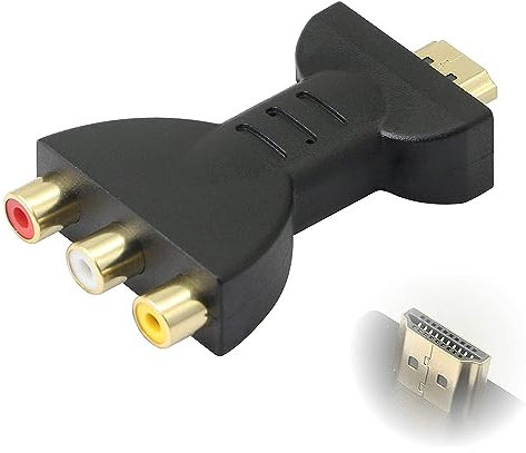 VMOJO HDMI to 3 RCA Adapter,Portable HDMI to AV Converter HD HDMI to AV Converter Composite Video Audio Converter Adapter (red,white,yellow