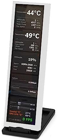 Annadue 8,8 Zoll Computertemperaturmonitor, 1920 * 480 AIDA64 PC Sensorpanel Display, IPS USB C Sekundärbildschirm PC CPU GPU SSD Datenmonitor für, Linux, für