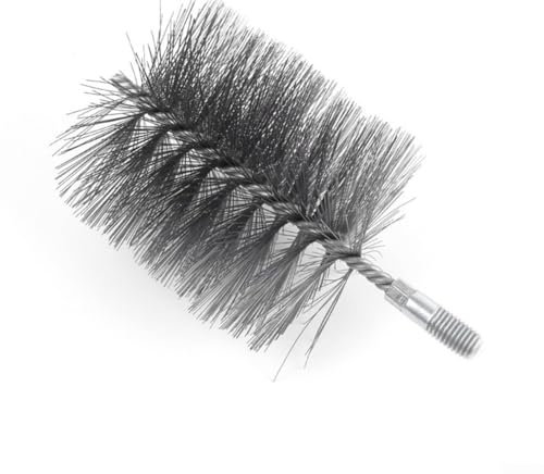 DAZZLEEX Cepillo de limpieza para chimeneas, alambre de acero redondo, tubo de humo, interfaz de tornillo redondo, cepillo industrial para tuberías