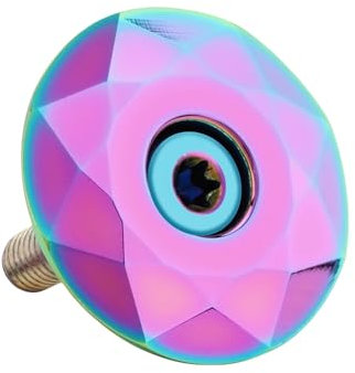 NELboNs Bike Headset Top Cap Aluminum Alloy Cycling Headset Stem Top Cap with M6x35mm Titanium Bolt for MTB Road Bike,Rainbow