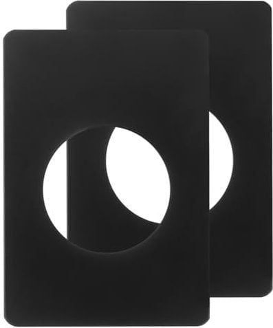 sourcing map 1 Set 130x90mm / 5.12x3.54 Door Knob Reinforcement Plate, Stainless Steel Door Hole Cover Lock Repair Plate for Door Knob Fixing Backing, Black