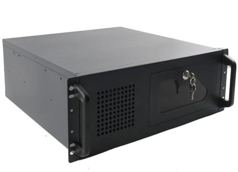 CDZHLTG 4U Serverschrank-Gehäuse PC-Gehäuse, 4HE Servergehäuse Rackmount Server Case 7 x 3.5 HDD Laufwerkschächte mit 80 mm Lüfter geräuscharmen Kühlsystem, schwarz