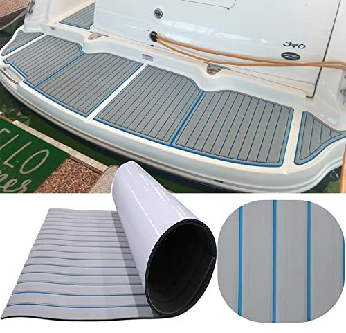 Hzkaicun Eva Schaum Boot Bodenbelag Marine rutschfeste Matte 240x55cm Selbstklebend Teakholzimitat Deck Teppich für Boote Schiffsdecks Yachtboden Schwimmbad Motorboot Schnellboot Kajak