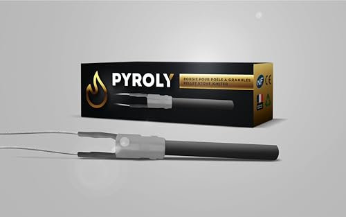 PYROLY Bougie céramique d'allumage pour poêle à granulé compatible EDILKAMIN/PALAZZETTI/FONTE-FLAMME/RAVELLI/TRESCO (111/78mm - Ø11,55mm - 300 W - lisse) Qualité supérieure avec connecteurs