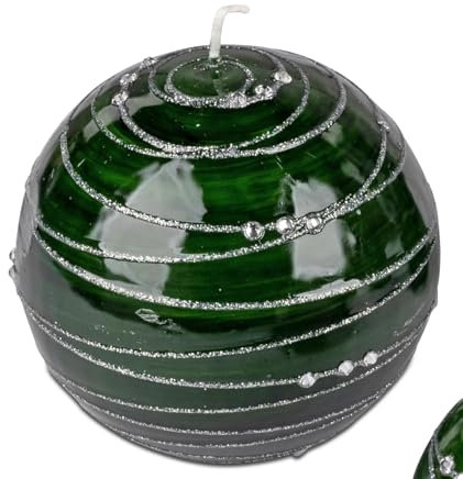 Bollweg/Formano Kerze Kugelkerze Spirale grün/silber 6cm 123g (Grundpreis 1kg: 88,54 EUR)