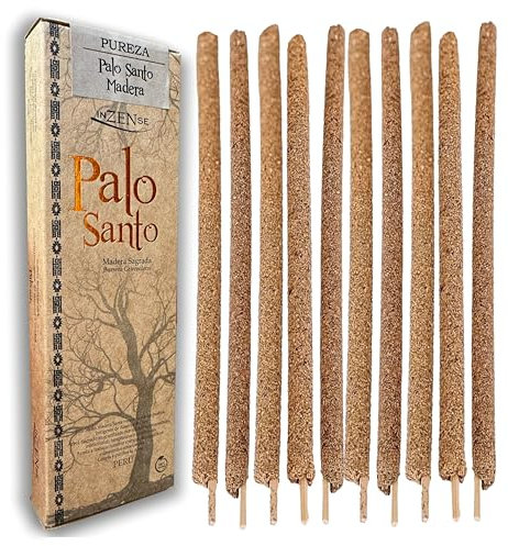 INZENSE - Palo Santo Incienso Natural - Palo Santo Limpieza energetica - Incienso Varilla Palo Santo Natural - Palo Santo para Quemar Purificador organico - Kit 10 Unidades - Original Perú.