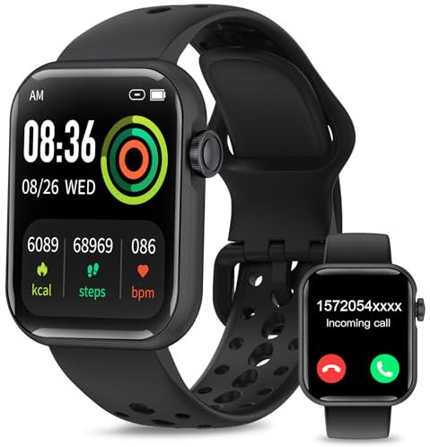 Montre Connectée Homme Femme, 1.83HD Smartwatch avec Appel Bluetooth, Montre Connectee 110+Mode Sport Moniteur Sommeil Fréquence Cardiaque Podomètre Etanche IP68 Montre Intelligente pour Android iOS