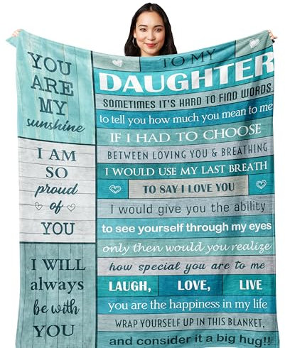 Yesbird Tochtergeschenke, Geburtstagsgeschenke von Mama/Papa, Geschenke für Tochter, Weihnachten, Abschluss, Valentinstag, Tochter, Decken, Geschenke für meine Tochter, 150 x 130 cm