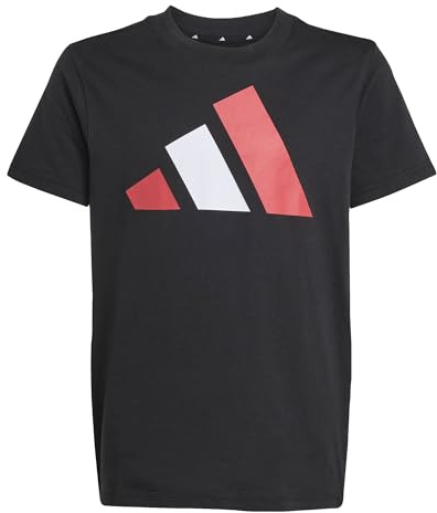 adidas Unisex Kids Essentials Big Logo Shirt, Black/Pure Ruby/White, 13-14 Years