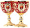 Jwthee Gobelet à calice vintage, 2 pièces, gobelet médiéval vintage, gobelets rétro, calices royaux, tasse à vin, gobelet à vin vintage, tasses à vin en métal, tasses de communion (Red)