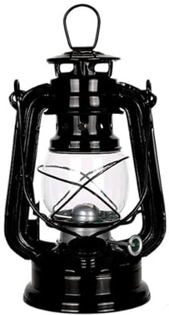 Lampe à pétrole, lampe à huile, lampe à huile, 19 cm, avec mèche à huile, vintage, portable, en fer étamé, lampe à huile, décoration d'intérieur, éclairage intérieur et extérieur