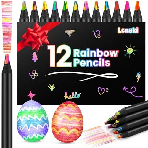 Lenski Einschulung Mädchen Junge, Schultüte Füllung Mädchen, Geschenke für Mädchen 4-12 jahre, 12 Farben Regenbogenstift, Buntstifte Kinder Stifte, Mitgebsel Kindergeburtstag, Bastelset Kinder