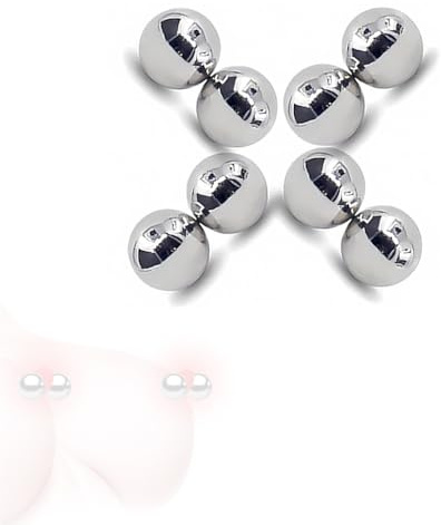 Lot de 8 boules magnétiques en acier à ventouse en métal argenté