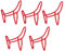 Generisch Weidehalfter Pferd Pferdehalfter 5 Stück Rot/Navy/Schwarz (Rot, Pony)