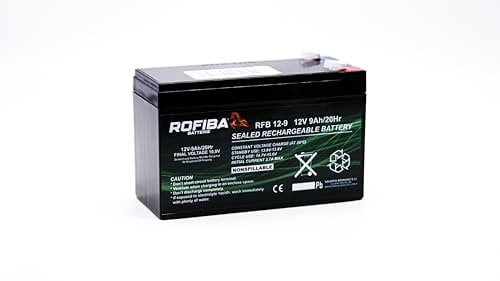 Batteria Rofiba RFB 12-9 12V 9Ah VRLA AGM – Compatta, Leggera, Terminali F2 – Ideale per Sistemi di Backup, Dispositivi Elettronici e Portatili