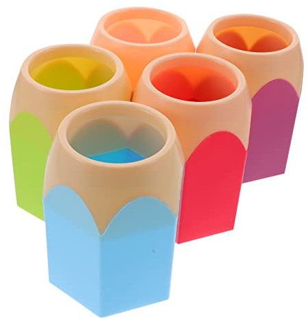 CONGARTENO 5 Stück Abs Stiftehalter mit Großer Kapazität und Langlebigem Design Niedlicher Bunter Stiftebecher für Schreibtisch und Büro zur Praktischen Aufbewahrung von Lippenstiften