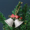Sofisticato ciondolo a forma di campana di Natale in ferro, splendidamente progettato, ornamento per albero di Natale per feste (doppio bianco)