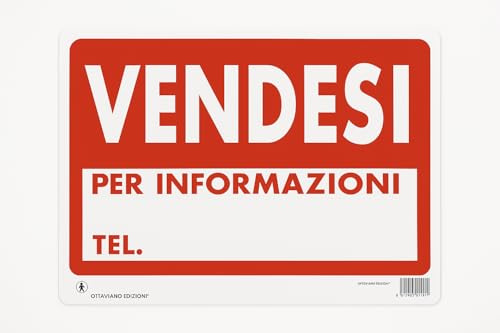 Cartello in PVC VENDESI 20x30 cm – Resistente ai Raggi UV e Impermeabile – Segnaletica per Interni ed Esterni – LEMAG SRL