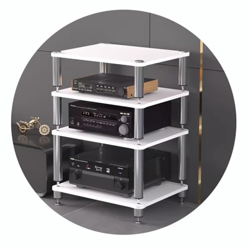 LVSEWOA Support Hi-FI pour Composants Audio-vidéo, étagère Multi-Niveaux pour platines vinyles et Meubles TV, étagère AV Gain de Place