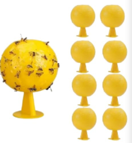 Fliegenfänger, für den Innenbereich, Set mit gelben Fruchtfliegen, Kugeln, klebrige Insekten, natürlich und umweltfreundlich, für Fruchtfliegen, Ameisen, Mücken und Spinnen