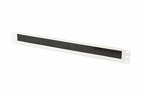 DIGITUS Passe-câble avec brosse - 1U - 19 pouces - pour armoires réseau & câbles réseau - Gris