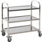 HOMCOM Carrello da Cucina 3 Ripiani Aperti 4 Ruote Omnidirezionali con 2 Freni Cuscinetti Anti-Collisione in Acciaio Inossidabile 430 Argento 90.5x50.5x88.2cm