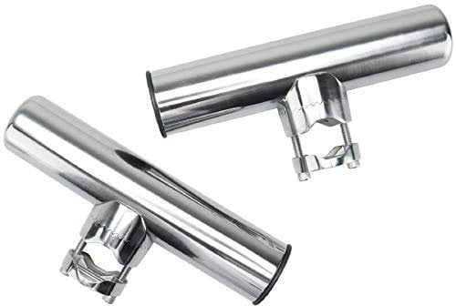 FreeTec Rail Mount Rod Holder Stainless Clamp on Fishing Rod Holder for Rails (2PC 1inch to 1-1/4inch)