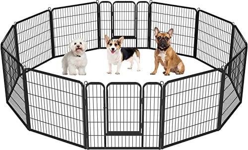 Yaheetech Dog Playpen, 12 Panel Puppy Play Pen Heavy Duty Pet Exercise Fence for Garden/Yard 80cm Height