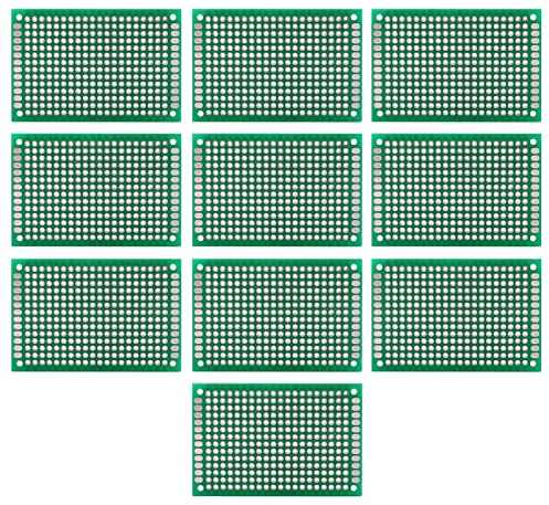 10 Stück Doppelseitige PCB Prototypenplatine 4x6 cm Lötbare Leiterplatten für Elektronikprototyping DIY Projekte Basteln Elektronikbauteile