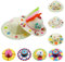 10Pcs DIY Straw Hats Set, 5 Laciness White Straw Hats + 5 Round White Straw Hats for Kids Creative Art Painting & DIY Tea Party Dress Up Hats
