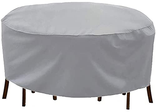 Gartentisch Abdeckung Rund, Abdeckplane für Gartenmöbel Rund, Schutzhülle für Rund Wasserdicht Staubdicht Anti-UV Tischabdeckung Gartenmöbel für Möbelsets-Ø100x50cm(D x H)