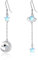 KINGWHYTE Mondstein Ohrringe S925 Sterling Silber Milchstraße Astronaut Planetarische und Mond Ohrhaenger Stern Tropfen Ohrringe Hängend Schmuck Geschenke
