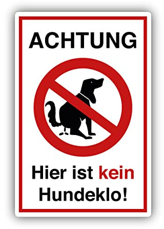 Kein Hundeklo Schild 20x30cm aus stabiler Hartschaumplatte in 3mm Stärke - mit UV-Schutz und witterungsbeständig