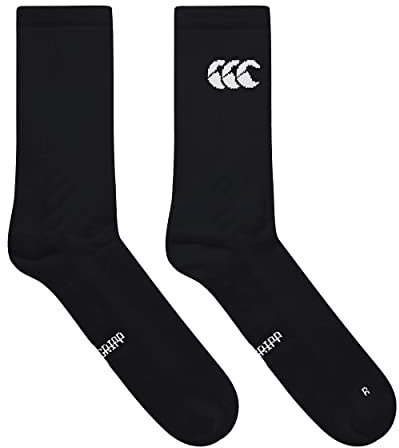 Canterbury Chaussettes mi-Mollet adhérentes, Noir, L Homme