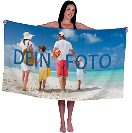 ClarenceAs Personalisierter Handtuch mit Foto oder Namen, Saunahandtuch Premium Saunatücher Saunatuch Individueller Badetuch Strandtuch (100 x 200 cm)