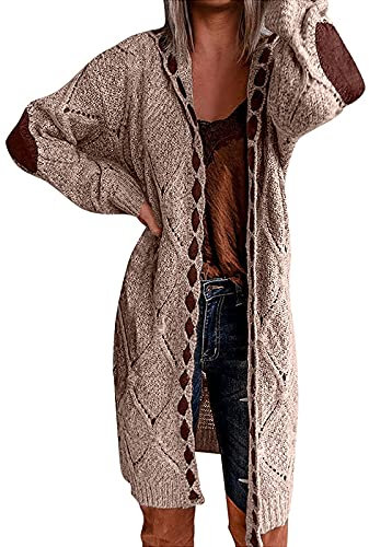 Jacke Damen Lange Daunenweste Teddymantel Halloween Paar KostüMe Steppmantel Mit GüRtel Lederjacken FüR Damen Jacken MäDchen Kunstfell Mantel Leichte Jacken Damen Herbst Und Winterjacken (Khaki-3, M)