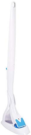 Tiiyee Disposable Toilet Brush Kit, with 1 Bag Dissolvable Brush Heads with Detergent Core Snap-On Hygienic Heads No Stains No Hands Contact Cleaning Set