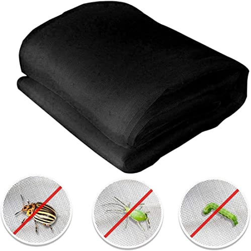 Agfabric Gartennetz, 2 m x 7,6 m, Insektenschutz, Vogelnetz für Garten, Reihenabdeckung, Obstnetz für Gemüse, Obstbäume und Pflanzen, schwarz