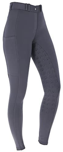 Covalliero Reithose Classic Star, Reithose mit Handytasche, Größe 32, Graphite