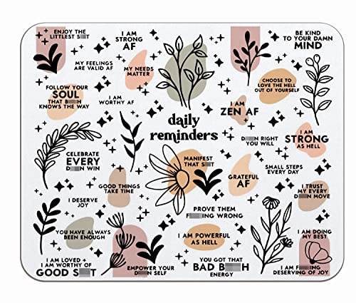 OFlich Boho Mental Health Awareness Daily Reminder Inspirational Quotes Mousepad 9.5×7.9 Inch Non-Slip Rubber Base Square Mouse Pads for Computers Laptop Office Home Dorm Desk Decor