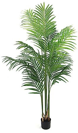 Large Artificial fake Tree plants Indoor Fake Decorative Plants In Pot Outdoor plant Pots Flora Exotic Tree In Pots (Areca Palm - 160cm)