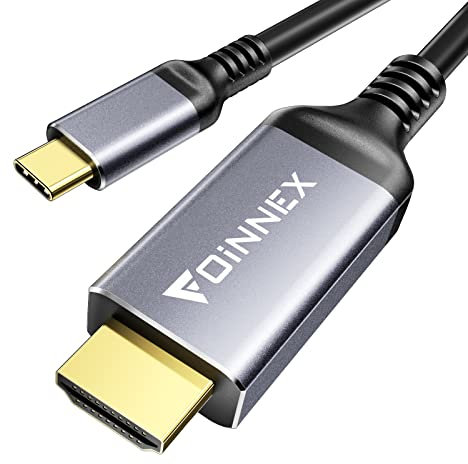 FOINNEX Câble USB C vers HDMI, 4K@60Hz Cable USB Type-C a HDMI, USB 3.1 to HDMI 2.0 Cordon HDR, HDCP2.2, Thunderbolt 3/4 Compatible pour MacBook Pro/Air, iPad Pro, Surface, Galaxy S8-S23, 1M/3.3FT