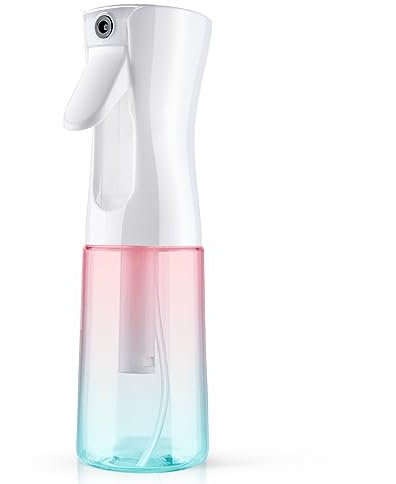 URAQT Bouteille de Vaporisateur pour Cheveux, 200ml Vaporisateur Rechargeable Visage Coiffeur, Bouteille Mist Spray Vide Réutilisable, Pour Salon, Jardinage et Soins de la Peau,Rose + Vert