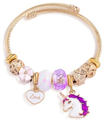 Anten Pink Charm-Armband aus Edelstahl, offene Armbänder für Mädchen, DIY-Armreif, Geburtstagsgeschenke, Gold-Anhänger-Armband, Perlenarmbänder, Schmuck für Frauen, Weihnachtsgeschenke