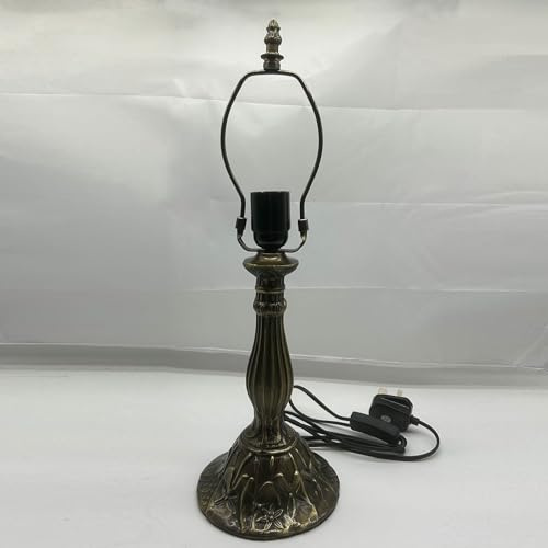 BOTOWI Tiffany-Stil Tischlampe Basis Ersatz nur Legierung Schreibtisch Licht Basis, 19 Zoll Höhe Metall Lotos Blätter Lampe Basis Nachttisch Leselampe Basis fit für 12 Zoll Tiffany-Stil Buntglas