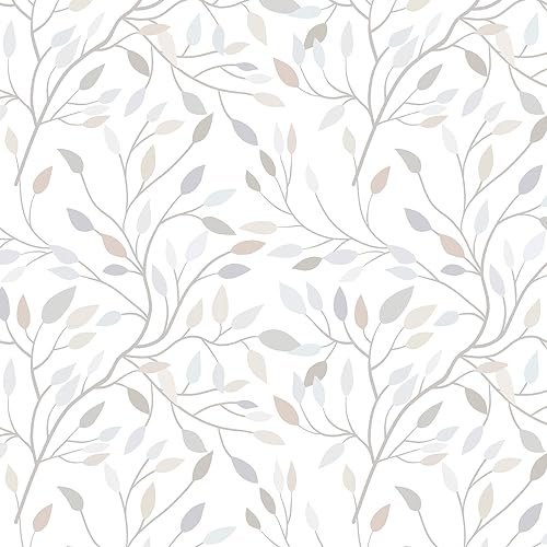 Yomshi Leaf Self Adhesive Wallpaper Peel and Stick Wallpaper Smooth Surface PVC Roll 41CM x 10M Sticky Back Plastic Waterproof Vinyl Wrap Film for Wall Kitchen Counter Cabinets